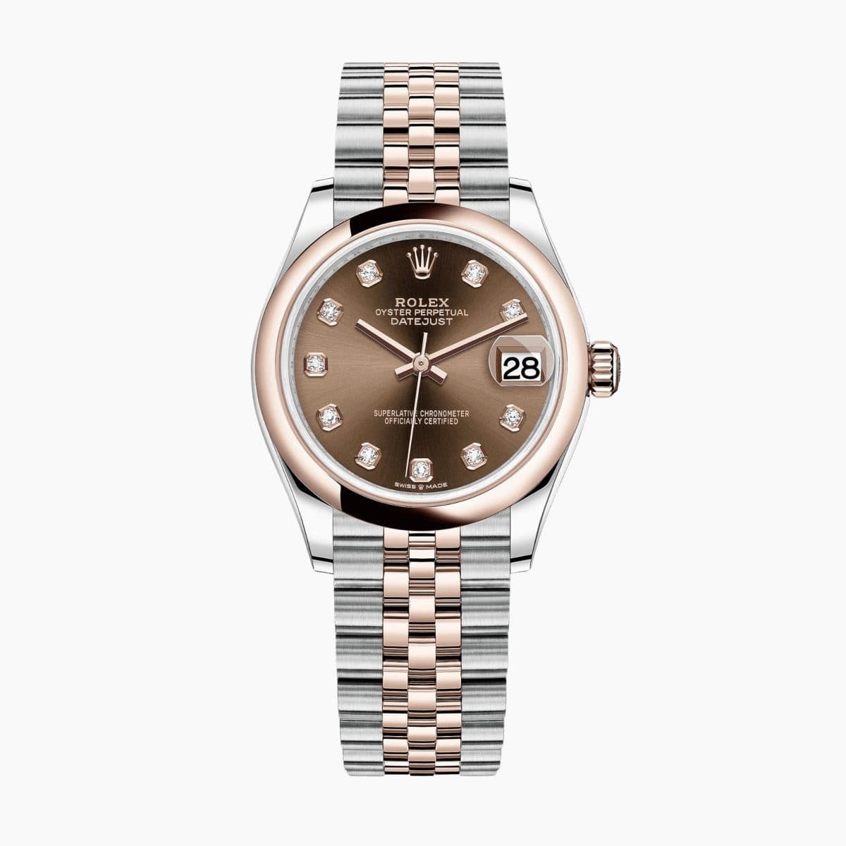 Rolex Datejust Rose Gold & Steel Jubilee Brown Dial 31mm