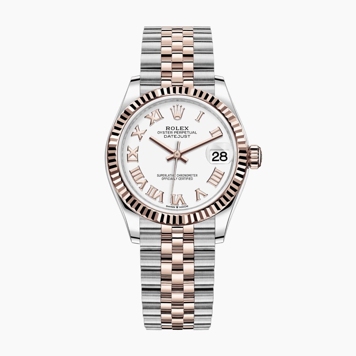Rolex Datejust Rose Gold & Steel Jubilee White Dial 31mm