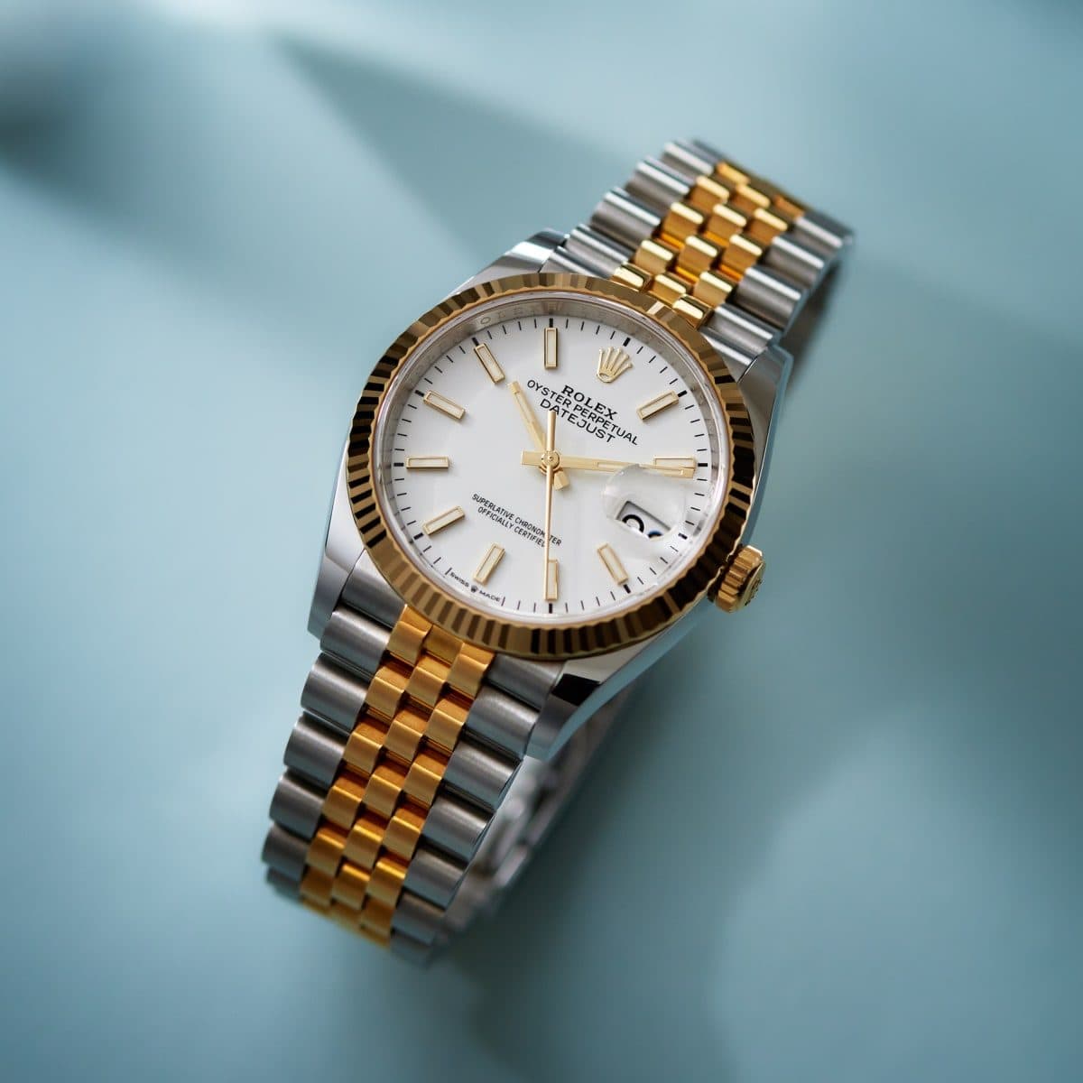 Rolex Datejust Yellow Gold & Steel Jubilee White Dial 36mm