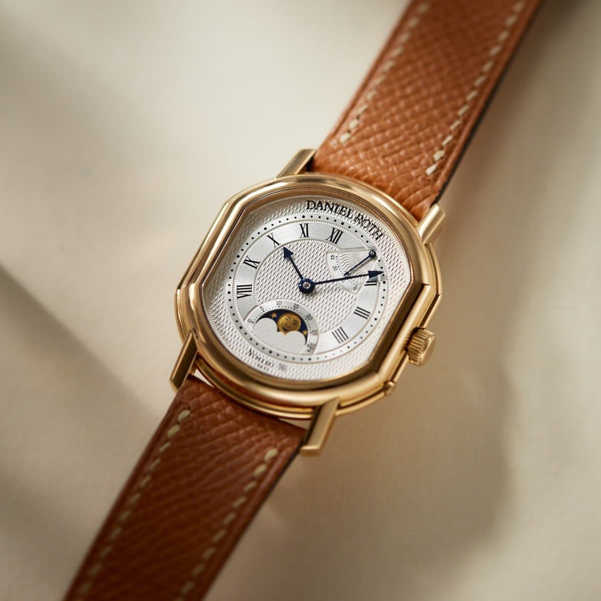 Daniel Roth Moonphase Power Reserve Yellow Gold Silver Dial 33mm
