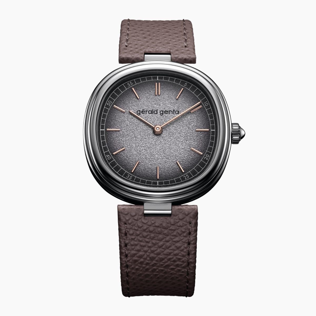 Gerald Genta Geneva Time Only "Grafite" White Gold Grey Dial 38mm