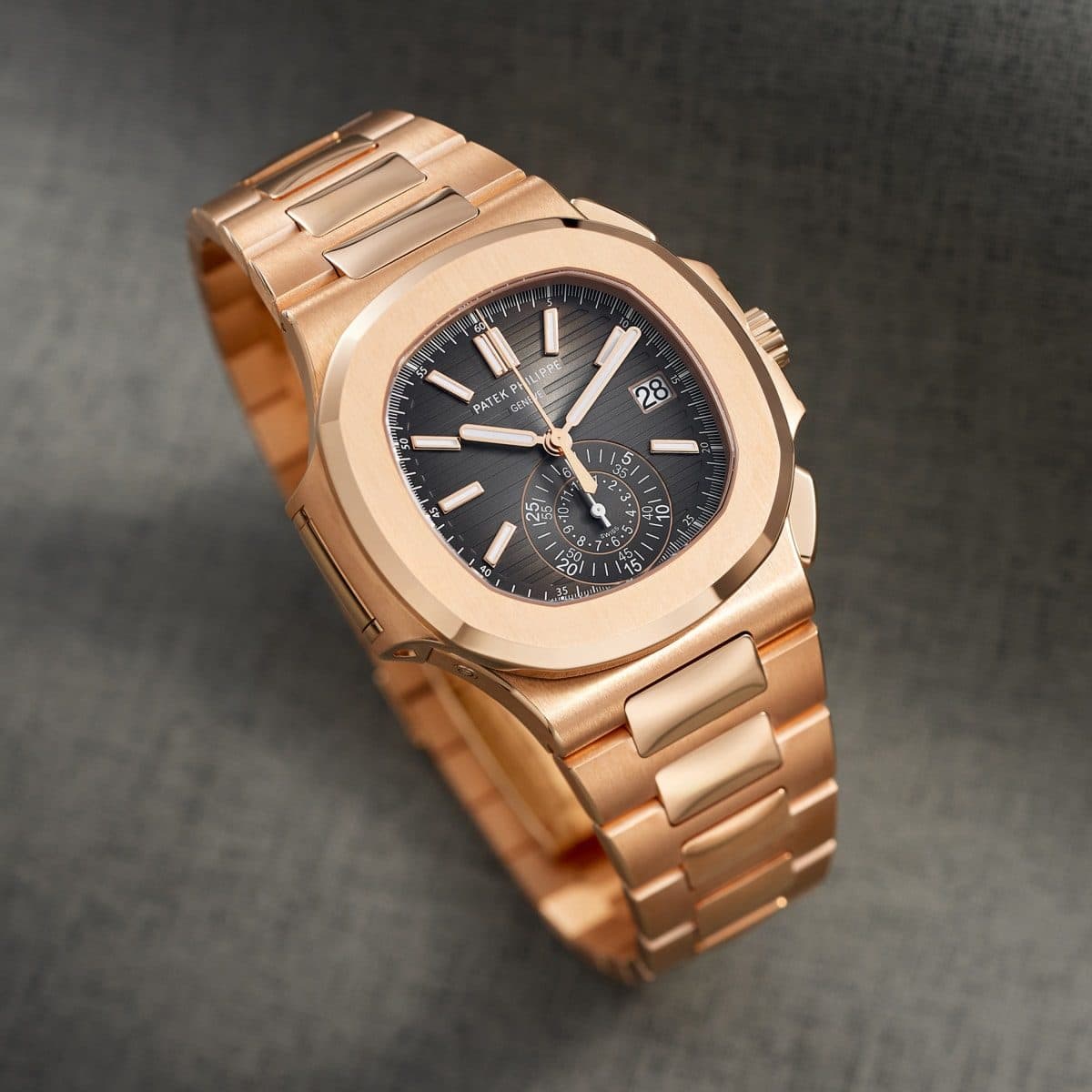 Patek Philippe Nautilus Chronograph Rose Gold Black Dial 40mm