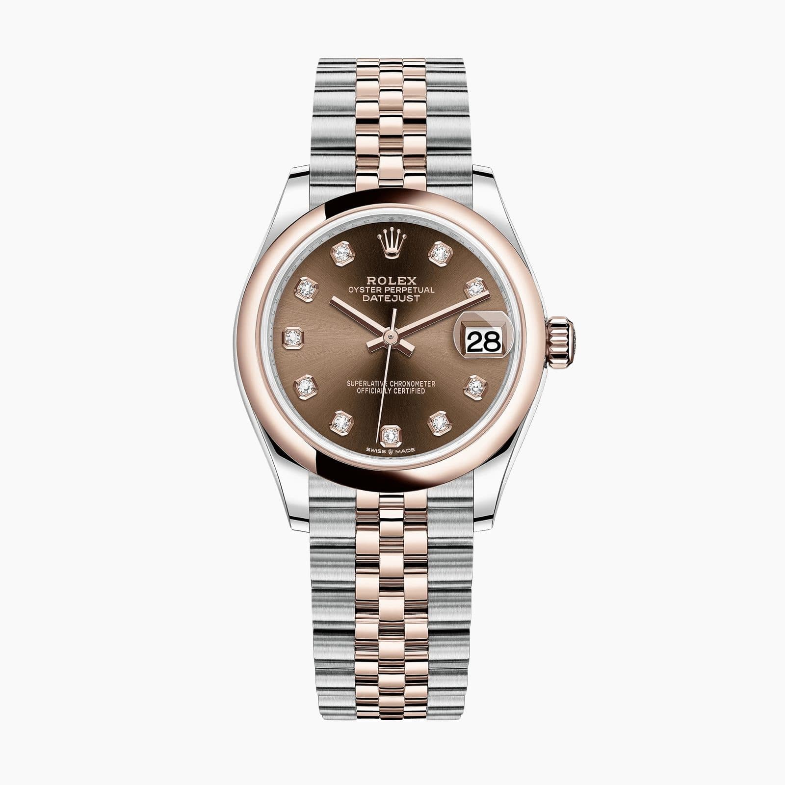 Rolex Datejust Rose Gold & Steel Jubilee Brown Dial 31mm