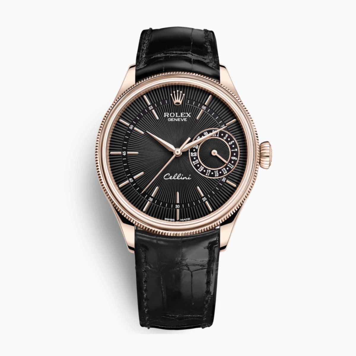 Rolex Cellini Date Rose Gold Black Dial 39mm
