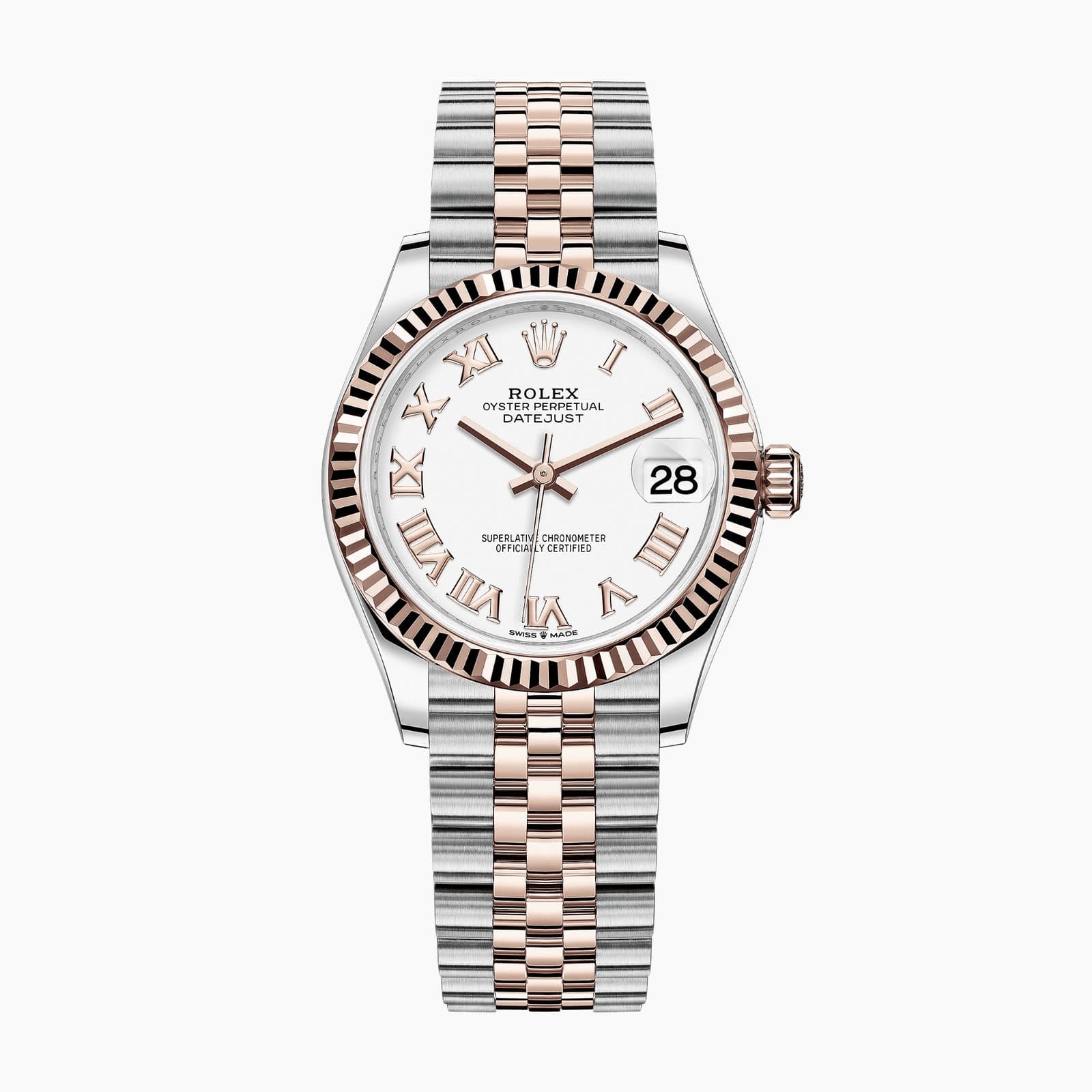 Rolex Datejust Rose Gold & Steel Jubilee White Dial 31mm