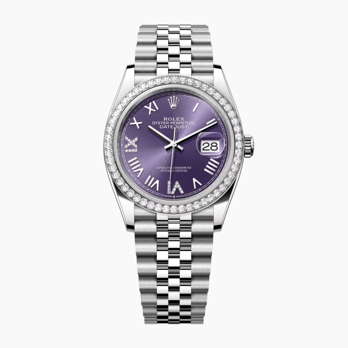 Rolex Datejust Steel Diamond Jubilee Purple Dial 36mm