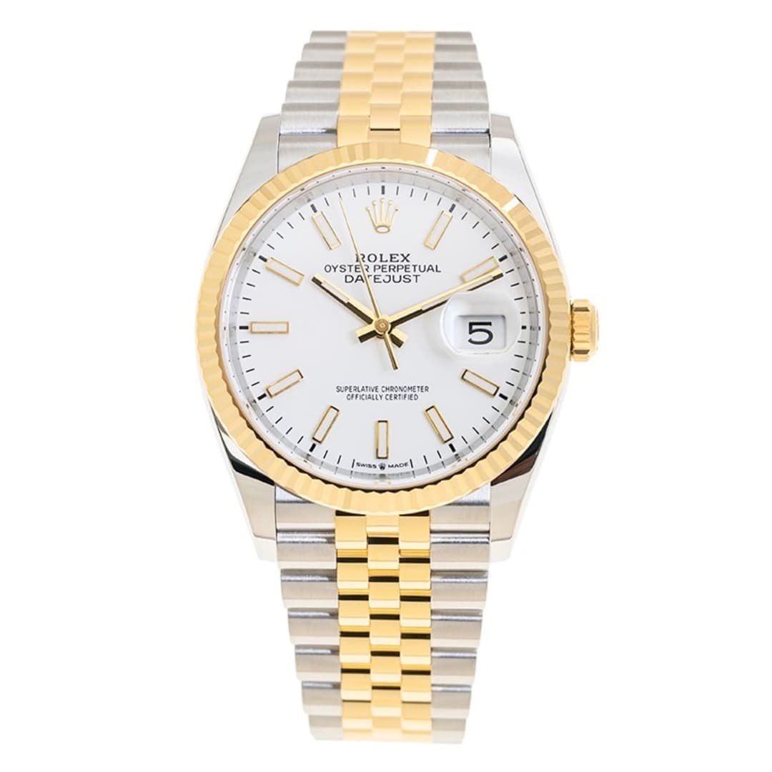 Rolex Datejust Yellow Gold & Steel Jubilee White Dial 36mm