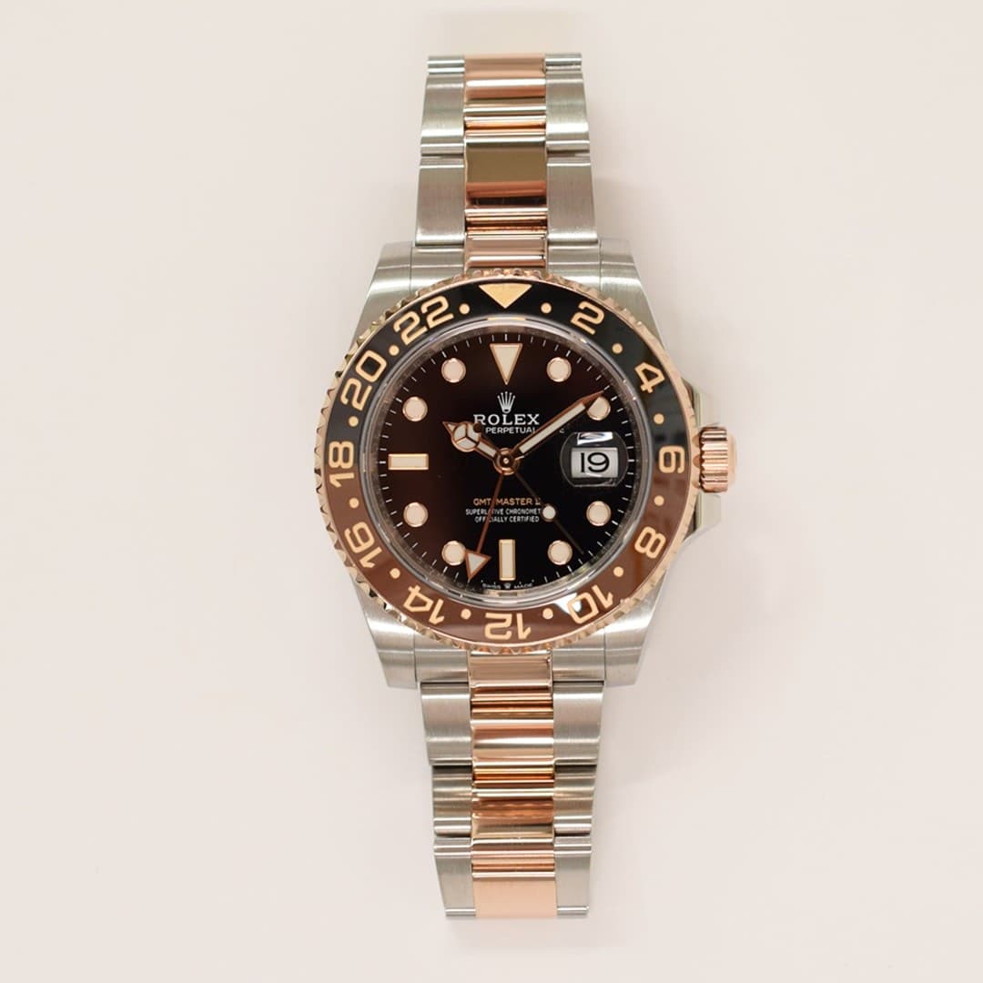 Rolex GMT-Master II "Rootbeer" Rose Gold & Steel Black Dial 40mm