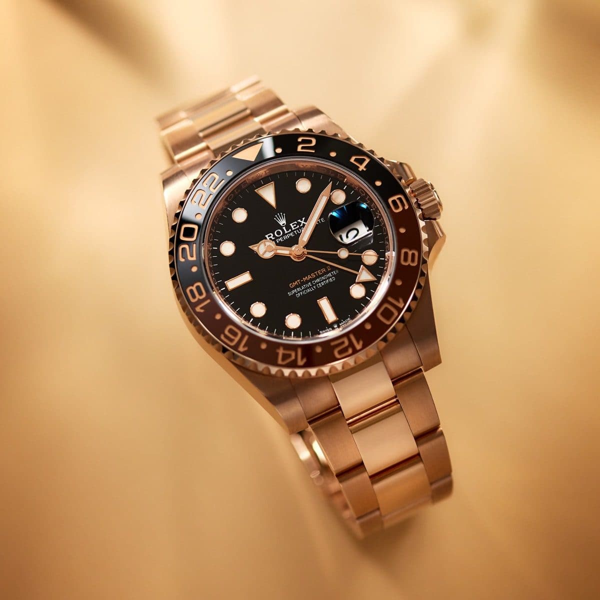 Rolex GMT-Master II "Rootbeer" Rose Gold Black Dial 40mm