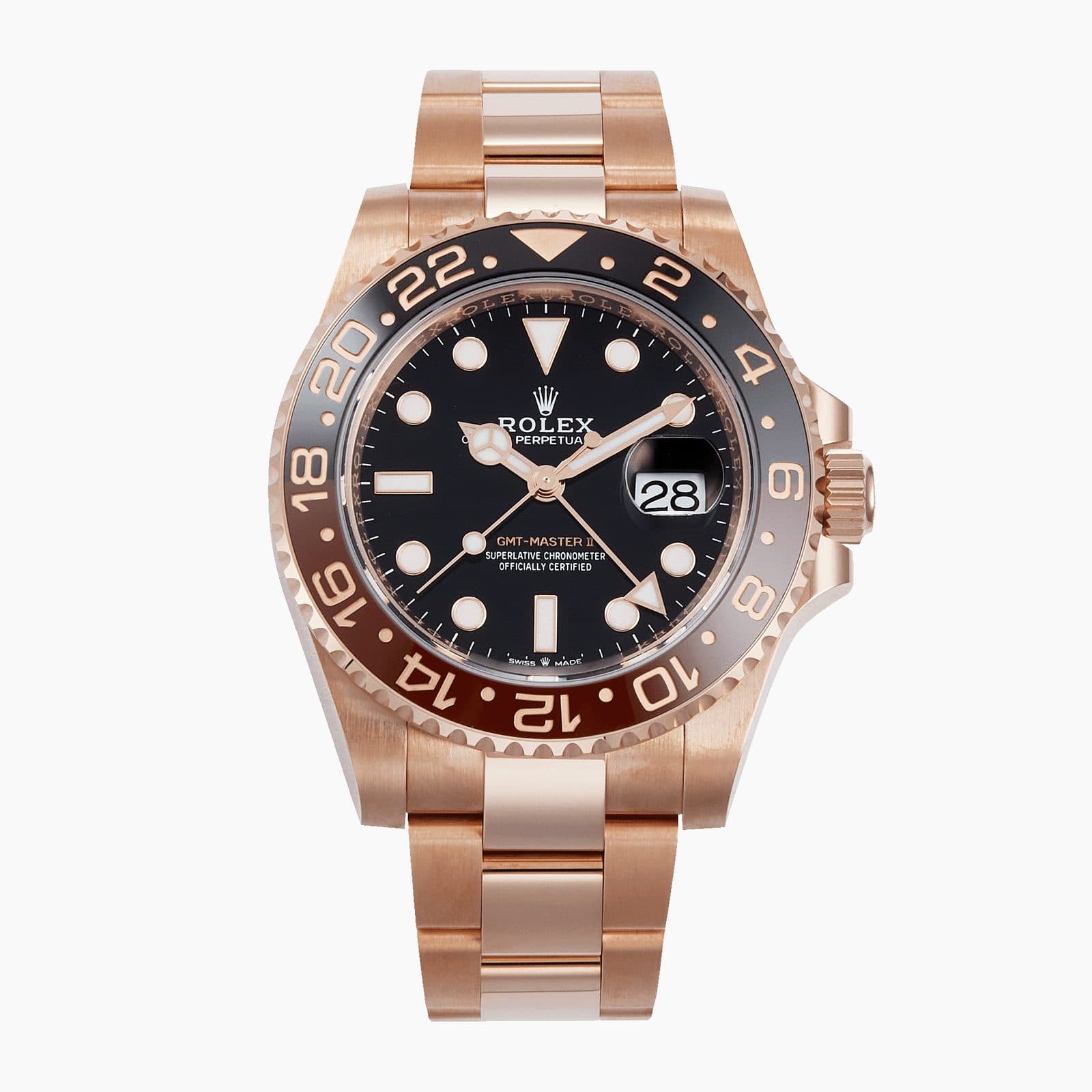 Rolex GMT-Master II "Rootbeer" Rose Gold Black Dial 40mm