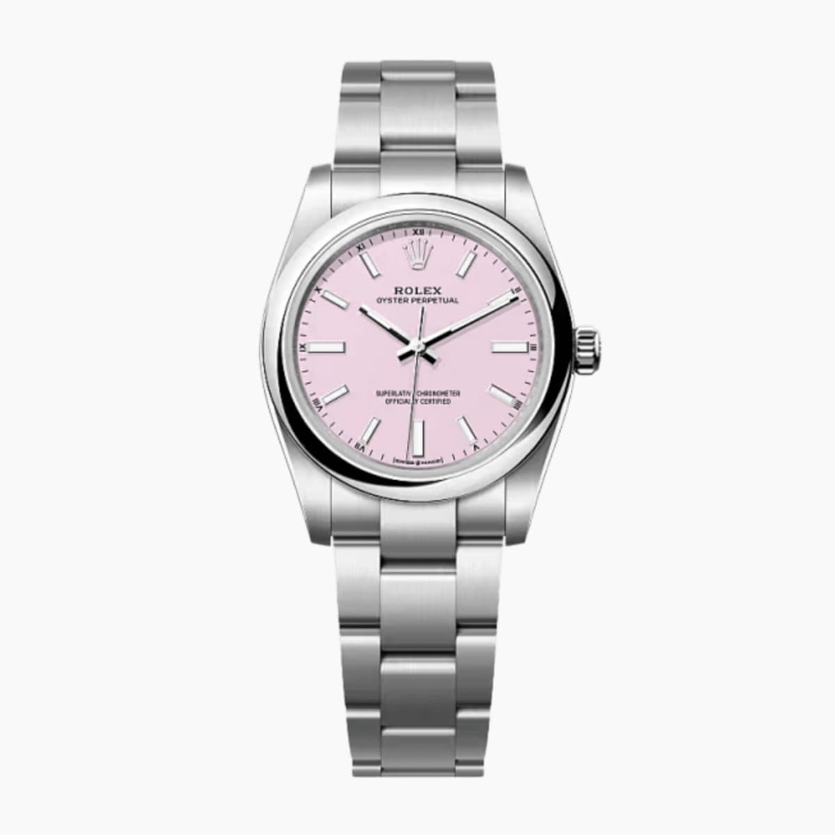 Rolex Oyster Perpetual Steel Pink Dial 34mm